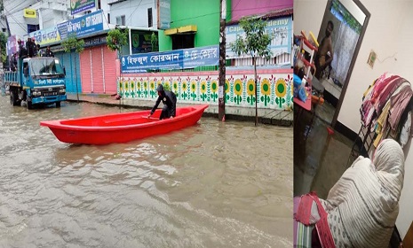 টানাবর্ষণে নগরীর নিম্নাঞ্চল প্লাবিত, সতর্ক সিসিক কতৃর্পক্ষ