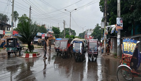 ফরিদপুরে রোদ-বৃষ্টি উপেক্ষা করে চলছে শিক্ষার্থীদের ট্রাফিক কার্যক্রম