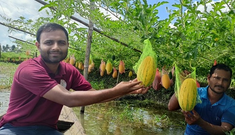 নড়াইলে অসময়ের তরমুজ চাষে কৃষকের মুখে হাসি