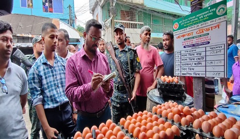 ফরিদপুরে আবারও ডিমের বাজারে ভোক্তা অধিদপ্তরের অভিযান, জরিমানা