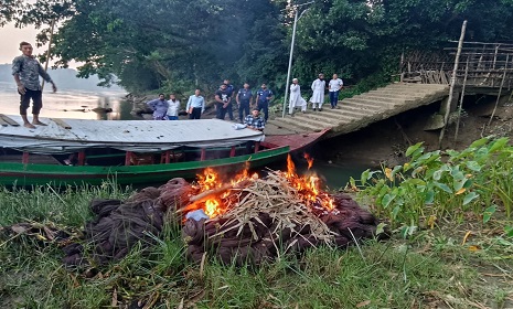 কাপ্তাই মৎস্য বিভাগের অভিযানে ৩ শত মিটার নিষিদ্ধ জাল জব্দ