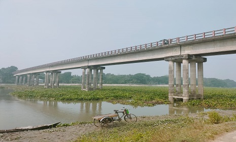 মধুমতি নদীর মানিকহার ব্রিজে কচুরিপানার স্তুপ, ১৫ দিন ধরে গোপালগঞ্জের সাথে ৫ জেলার নৌ চলাচল বন্ধ