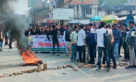 আ'লীগের দ্রুত বিচারের দাবিতে জামালপুরে বৈষম্যবিরোধীদের বিক্ষোভ